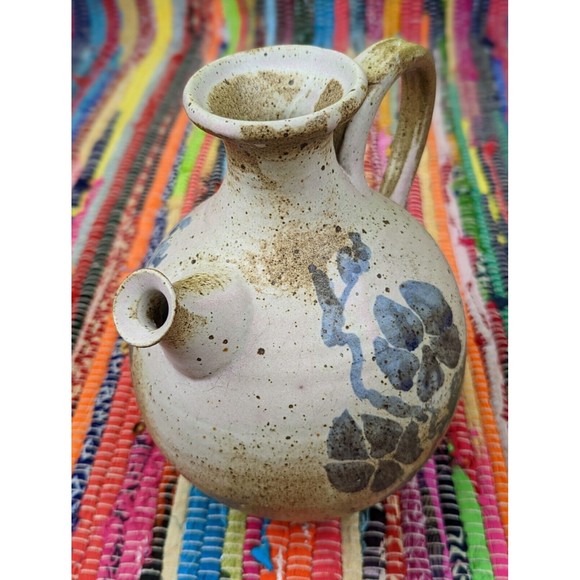 VTG'76 Owens Pottery Salt Glaze Pitcher Jug Vase Stoneware Signed STUNNING EUC - Picture 2 of 12